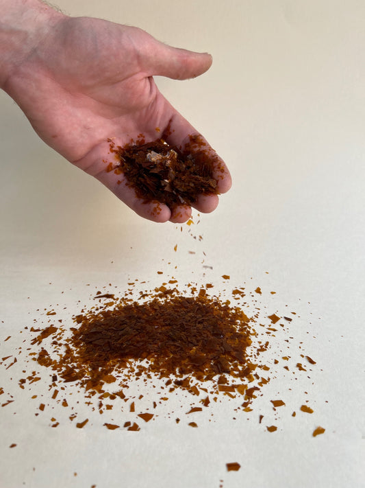 Schellack, flingor 100 g